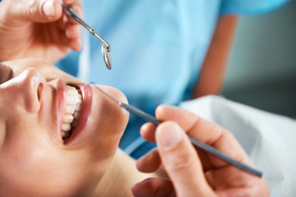 Patient receiving a regular cleaning