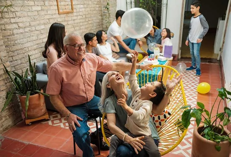 A family throwing a party